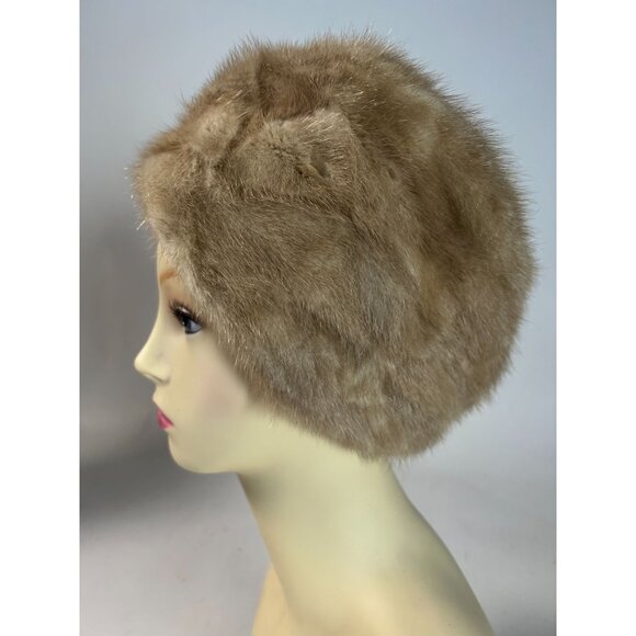 Vintage Lee Bury Dallas Beige Mink Fur Hat - Picture 4 of 16